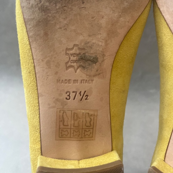 Ann Mashburn Chic Suede Buckle Cushioned Casual Shoe Flats in Citron Yellow 7.5 - Picture 12 of 13